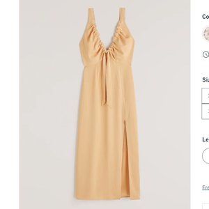 Cinched Neck Slip Midi Dress